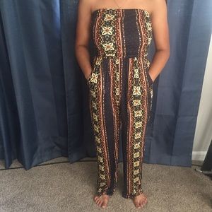 Halter top fall romper